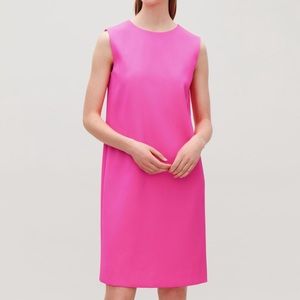 COS zip detailed neon pink sleeveless dress